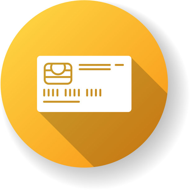 信用卡正面黄平设计长阴影图片下载