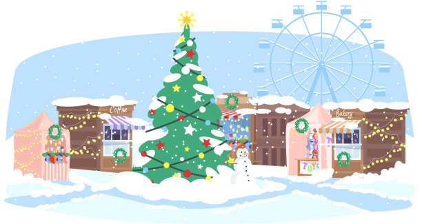 圣诞市场半平房图片下载