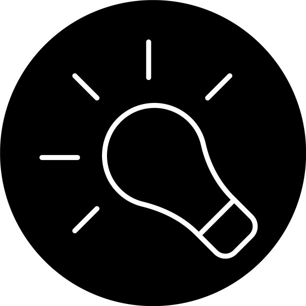 灯泡黑色字形图标图片下载