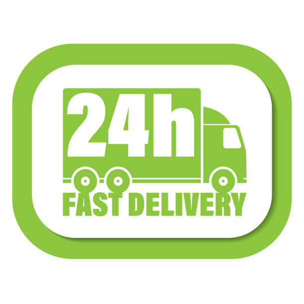 24小时送货图标与送货卡车图片下载