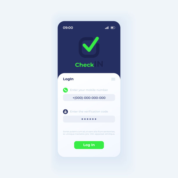 签到app智能手机接口模板图片下载