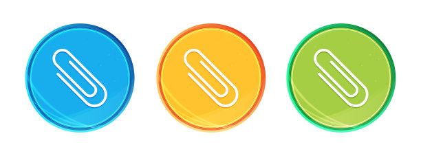 回形针图标干净软圆形按钮设置插图图片下载