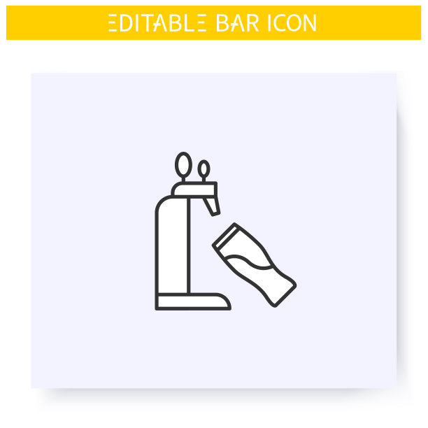 啤酒龙头线图标。可编辑的图片图片下载