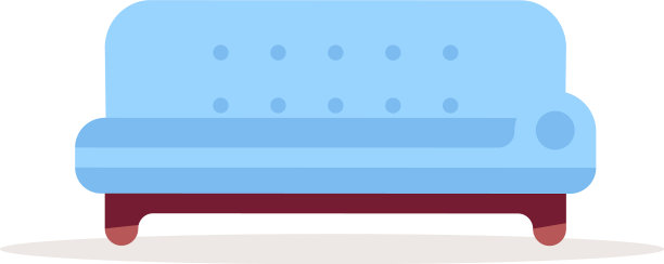 蓝色沙发半平面RGB颜色图片下载