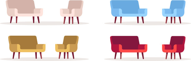 彩色家具半平面RGB颜色集图片下载