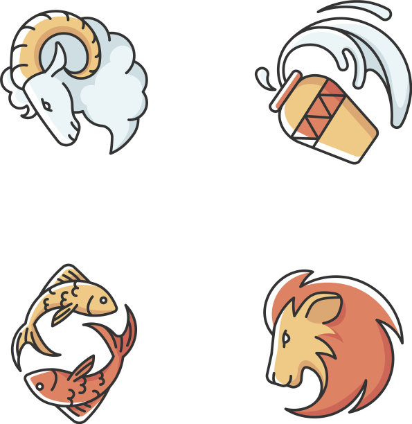 星座标志RGB颜色图标设置图片下载