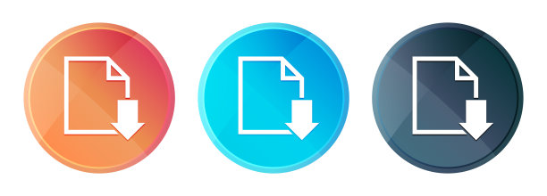 下载文件图标蒸汽雾圆形按钮设置闪亮的插图图片下载