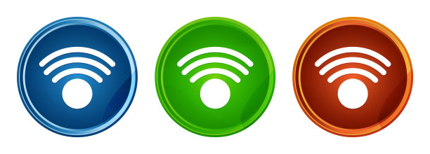 Wifi图标时尚圆形按钮设置玻璃设计图片下载