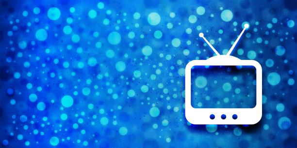 电视图标特别光滑的散景蓝色横幅背景闪闪发光的插图图片下载