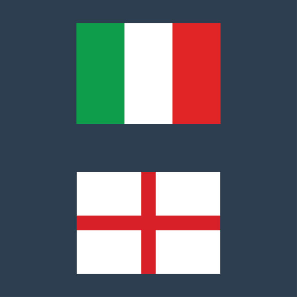意大利和英国国旗向量插图标志符号图片下载