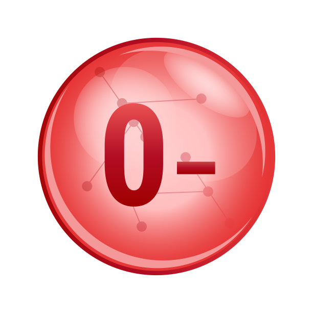 0 -阴性血型，健康矢量医疗图标，献血。没有抗原，只有红细胞。图片下载