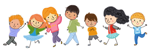 一群可爱的孩子，画素描图片下载