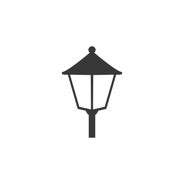 街灯图标在平面风格。向量图片下载