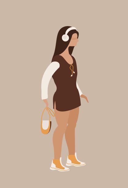 抽象现代女孩向量卡图片下载