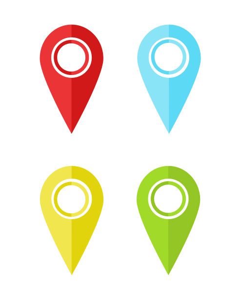 多色地图指针，位置图标图片下载