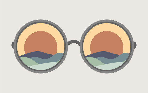 圆形太阳镜夏季概念设计。图片下载