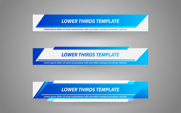 设置广播新闻下三分之一模板的集合向量布局设计横幅图片下载