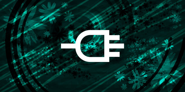 连接图标花卉翠绿色横幅背景自然设计插图图片下载