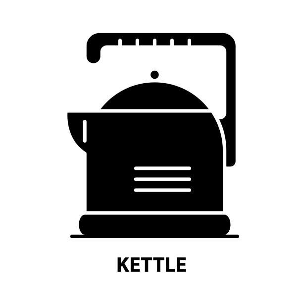 水壶符号图标，黑色矢量符号与可编辑的笔画，概念插图图片下载