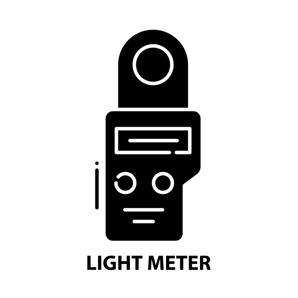 光度计图标，黑色矢量符号与可编辑的笔触，概念插图图片下载