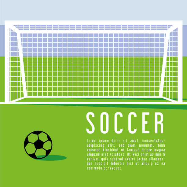 足球在球门门的足球海报图片下载