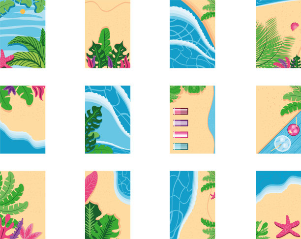 夏季背景俯视图详细样式框架图片下载