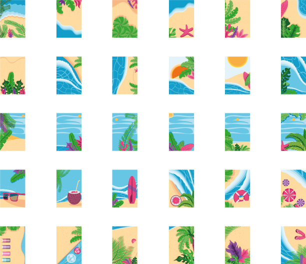 夏季背景俯视图详细样式框架图片下载