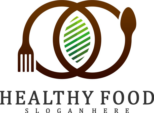 健康食品标识用叶子设计食物模板图片下载