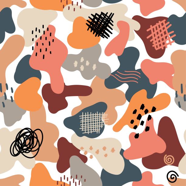 向量抽象无缝模式与点和线。时尚的几何现代背景。织物，纺织品，印刷，壁纸的最小设计图片下载