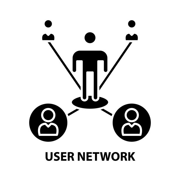 用户网络图标，黑色矢量符号与可编辑的笔触，概念插图图片下载