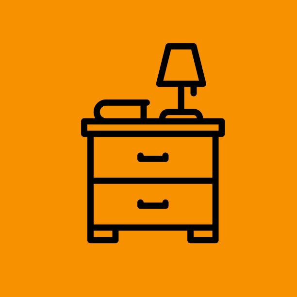 细线风格的基本家具图标图片下载