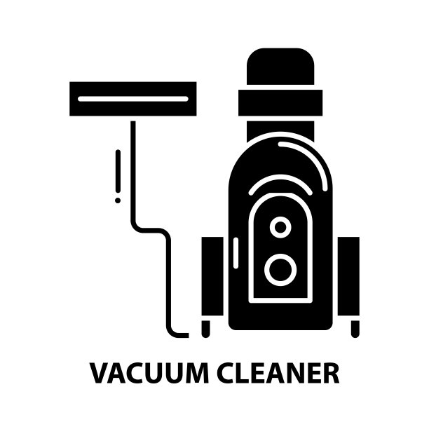 吸尘器图标，黑色矢量符号与可编辑的笔触，概念插图图片下载