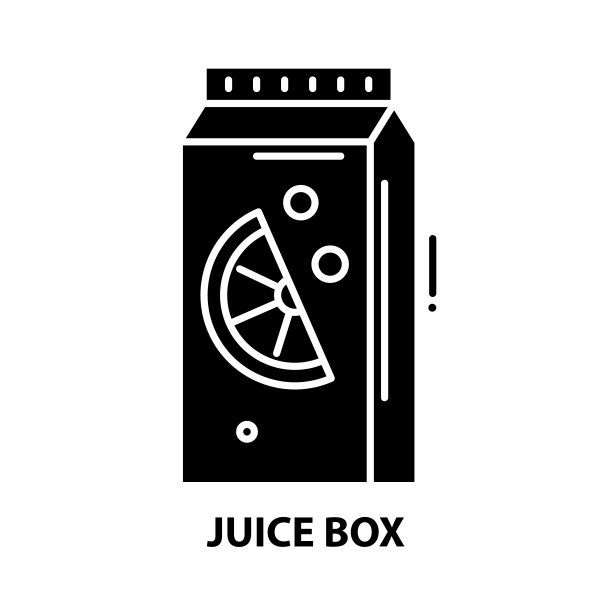 果汁盒图标，黑色矢量符号与可编辑的笔触，概念插图图片下载
