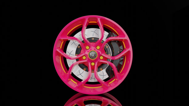粉红色的合金车轮。图片下载