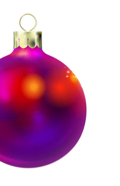 光滑的模型暗紫色圣诞球，现实的小装饰品孤立在白色的背景。3d玩具圣诞快乐新年设计元素，色彩缤纷的装饰。插图。图片下载