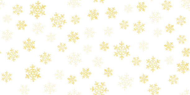 黄色、金色雪花无缝图案，白色背景。雪飞。冬季抽象的圣诞节和新年背景。插图。图片下载