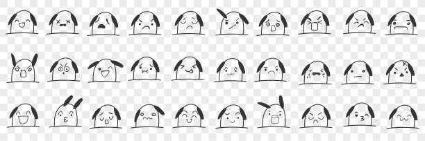 狗的脸手绘涂鸦集图片下载