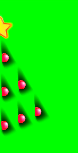 漂亮的圣诞树，斑点，加深和黄色的星星。绿色背景的节日贺卡设计。现代抽象的圣诞节，新年图片下载