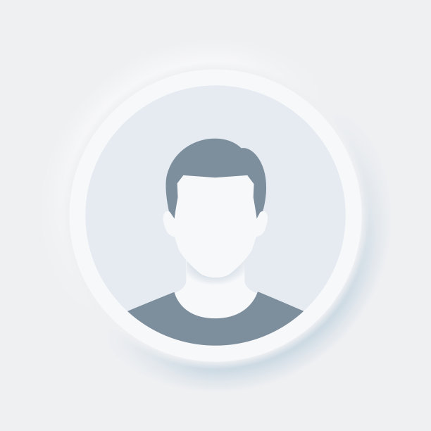 一个男人的肖像相框。Neumorphism风格图片下载