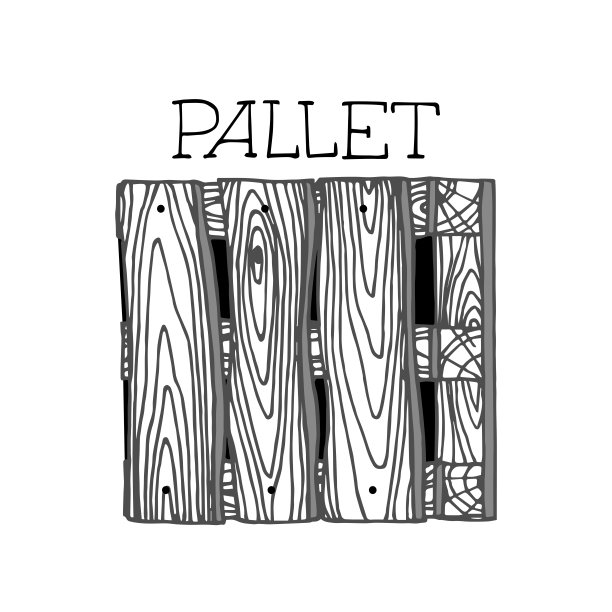 工业用木质托盘，用于包装和货物运输，用于标识，标志，物流图片下载