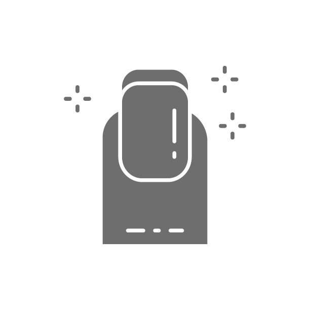 矢量法式美甲，方形指甲灰色图标。图片下载