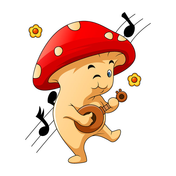 蘑菇在弹吉他，为舞蹈制作音乐图片下载