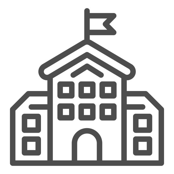 学校建筑线条标志教育理念高图片下载