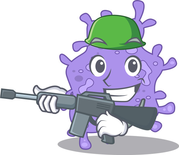 一幅金黄色葡萄球菌的卡通图片图片下载