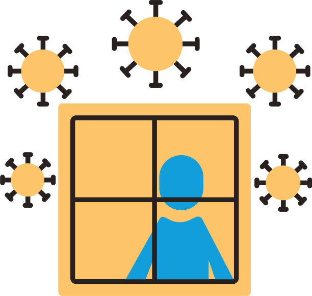 男人在窗口呆在家里flat风格的图标图片下载