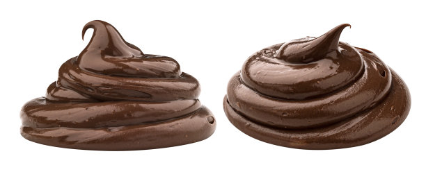 白色背景上孤立的巧克力奶油漩涡图片下载
