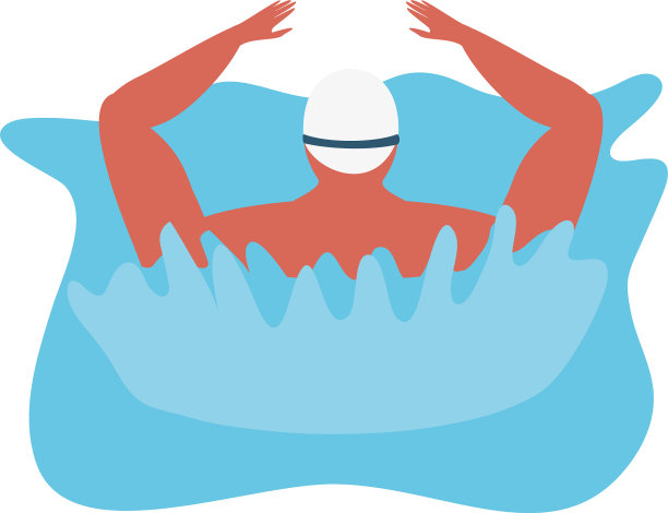 游泳男子在白色背景图片下载