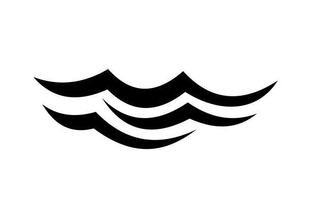 在白色的背景上画海浪图片下载