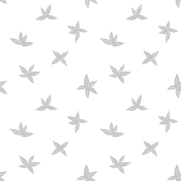 白色热带植物叶无缝图案图片下载