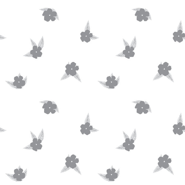 白色热带植物叶无缝图案图片下载